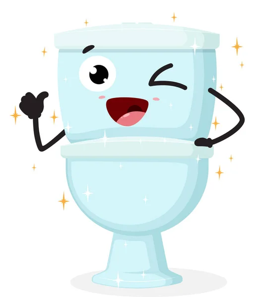 Beyaz arka planda izole edilmiş Mutlu Temiz Klozet Çizgi Filmi Karakterleri 'nin Vektör İllüstrasyonu