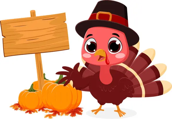 Şükran Günü tatilinin temsilcisi, komik hindinin bir işareti var.