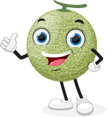 Şirin Kavun karpuz maskot karakterinin vektör çizimi