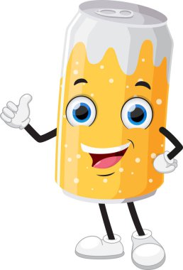 Soda 'nın Vektör İllüstrasyonu çizgi film karakterlerinin başparmaklarını kaldırır