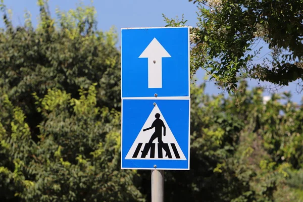 Road Information Sign Installed Side Road Israel — Stock Photo, Image