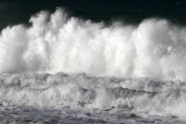 Kuzey İsrail Akdeniz'de fırtınası.