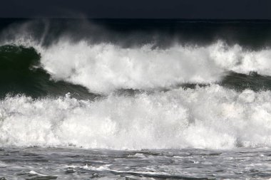 Kuzey İsrail Akdeniz'de fırtınası.
