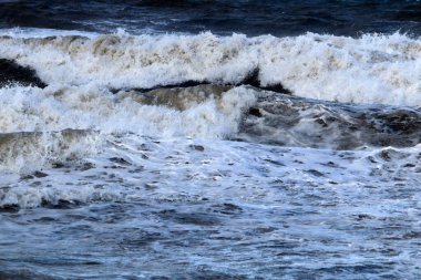 Kuzey İsrail Akdeniz'de fırtınası.