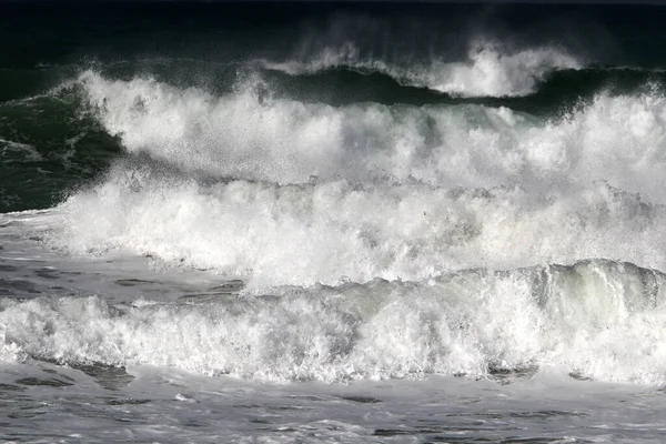 以色列北部地中海风暴 — 图库照片