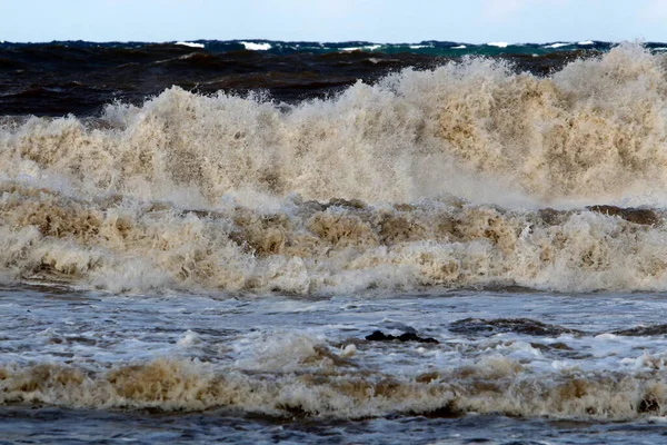 Storm Medelhavet Norra Israel — Stockfoto