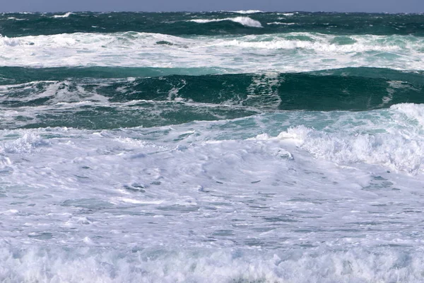 Storm Середземному Морі Північному Ізраїлі — стокове фото