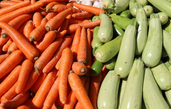 stock image Fresh vegetables and fruits are sold at a bazaar in Israel.