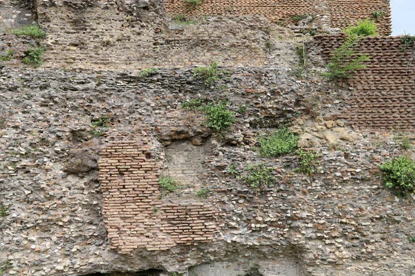 Srail Deniz Kıyısındaki Antik Bir Kalenin Taş Duvarı — Stok fotoğraf