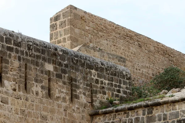 Kamienny Mur Starożytnej Twierdzy Brzegu Morza Izraelu — Zdjęcie stockowe