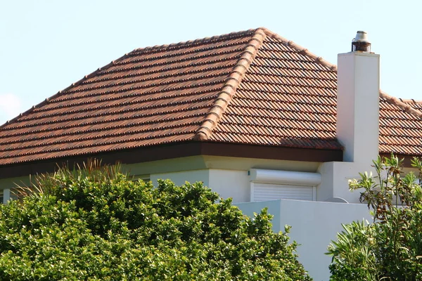 Tiled roof on a residential building in Israel.