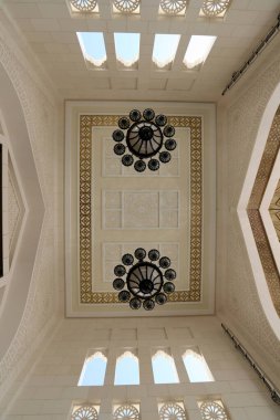 Abu Dhabi UAE 08 12 2022. Fragments of the architecture of the Presidential Palace of the United Arab Emirates in Abu Dhabi