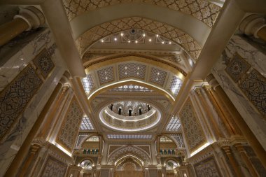 Abu Dhabi UAE 08 12 2022. Fragments of the architecture of the Presidential Palace of the United Arab Emirates in Abu Dhabi