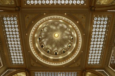 Abu Dhabi UAE 08 12 2022. Fragments of the architecture of the Presidential Palace of the United Arab Emirates in Abu Dhabi