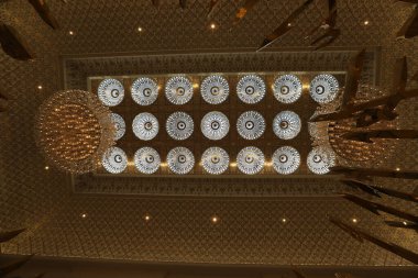 Abu Dhabi UAE 08 12 2022. Fragments of the architecture of the Presidential Palace of the United Arab Emirates in Abu Dhabi