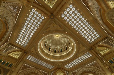 Abu Dhabi UAE 08 12 2022. Fragments of the architecture of the Presidential Palace of the United Arab Emirates in Abu Dhabi