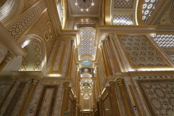 Abu Dhabi UAE 08 12 2022. Fragments of the architecture of the Presidential Palace of the United Arab Emirates in Abu Dhabi