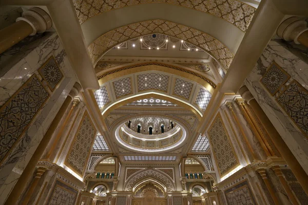 Abu Dhabi UAE 08 12 2022. Fragments of the architecture of the Presidential Palace of the United Arab Emirates in Abu Dhabi