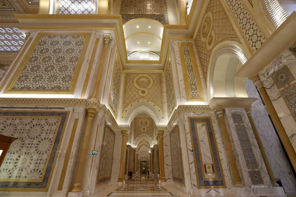 Abu Dhabi UAE 08 12 2022. Fragments of the architecture of the Presidential Palace of the United Arab Emirates in Abu Dhabi