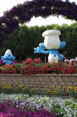 Dubai UAE 07 . 12 . 2022 . Plants and flowers in the Miracle Garden in Dubai.