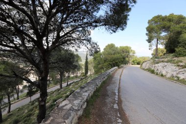 Kuzey İsrail 'deki dağlarda yol.