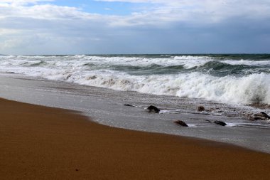 Kuzey İsrail'Akdeniz Denizi'nin kıyısında.