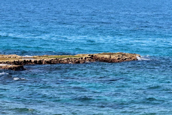 Costa Mar Mediterrâneo Norte Israel — Fotografia de Stock