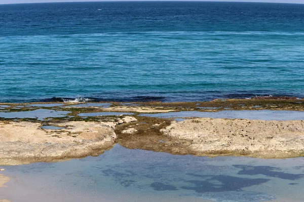 Побережье Средиземного Моря Северной Части Израиля — стоковое фото