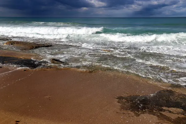 Kuzey Srail Akdeniz Denizi Nin Kıyısında — Stok fotoğraf