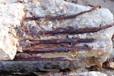 Eski ve paslı demirin dokusu.