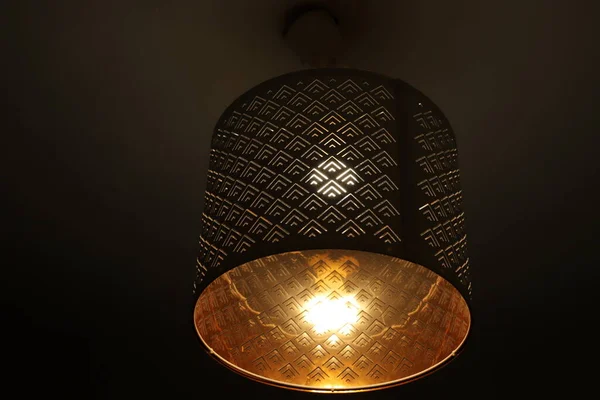 Plafondlamp Kamer Nachts Verlichten — Stockfoto
