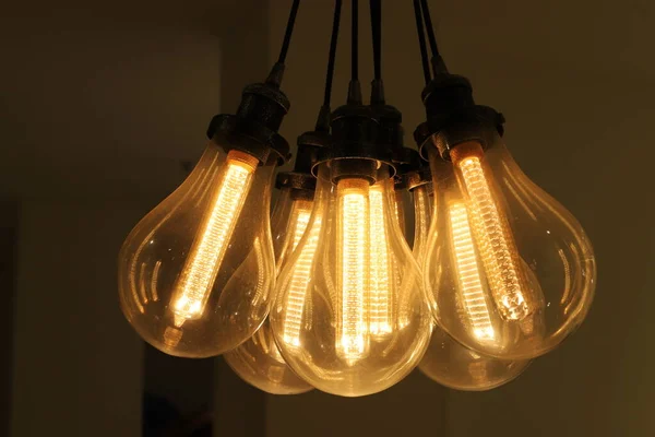 Stropní Lampa Pro Osvětlení Místnosti Noci — Stock fotografie