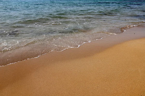 Spiaggia Sabbia Sul Mar Mediterraneo — Foto Stock