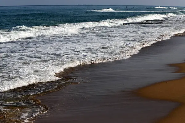 Praia Areia Mar Mediterrâneo — Fotografia de Stock
