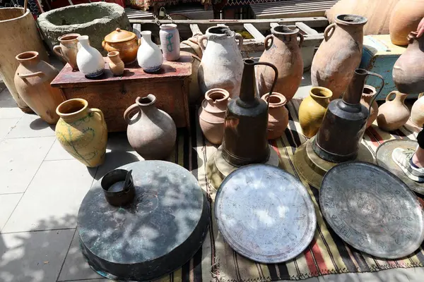Artículos Antiguos Antiguos Venden Mercado Pulgas Israel — Foto de Stock
