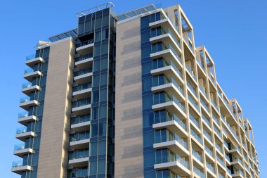 İsrail 'deki bina ve yapıların mimari ayrıntıları. Modern mimarinin soyut bir parçası.