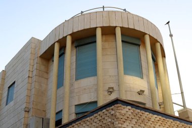 İsrail 'deki bina ve yapıların mimari ayrıntıları. Modern mimarinin soyut bir parçası.