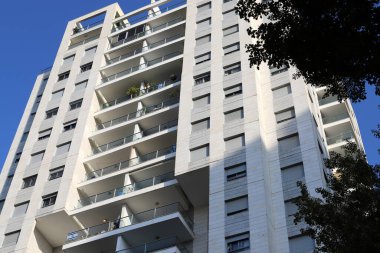 İsrail 'deki bina ve yapıların mimari ayrıntıları. Modern mimarinin soyut bir parçası.