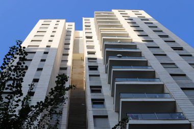 İsrail 'deki bina ve yapıların mimari ayrıntıları. Modern mimarinin soyut bir parçası.