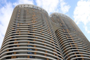 İsrail 'deki bina ve yapıların mimari ayrıntıları. Modern mimarinin soyut bir parçası.