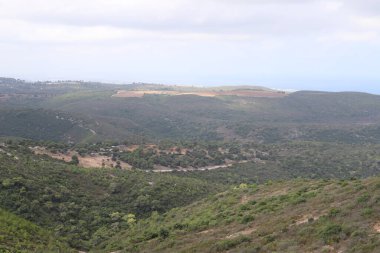 Kuzey İsrail 'deki dağların manzarası.