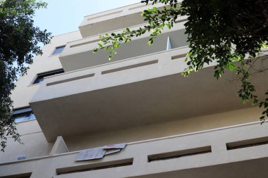 Balkon, yakın plan, İsrail 'deki konut inşaatı sırasında mimari detay olarak kullanılacak..