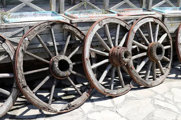 stock image Trolley wheel for transporting heavy loads.