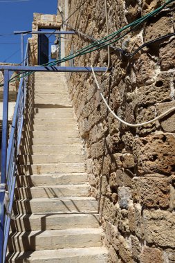 Akko Israel 05/26/1924. Antik şehir - Akdeniz kıyısındaki liman