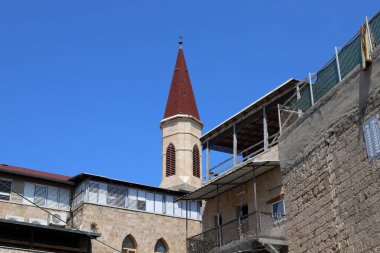 Akko Israel 05/26/1924. Antik şehir - Akdeniz kıyısındaki liman