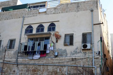 Akko Israel 05/26/1924. Antik şehir - Akdeniz kıyısındaki liman