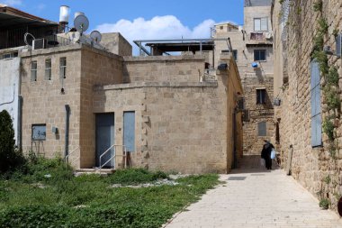 Akko Israel 05/26/1924. Antik şehir - Akdeniz kıyısındaki liman