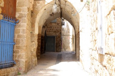 Akko Israel 05/26/1924. Antik şehir - Akdeniz kıyısındaki liman