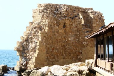 Akko Israel 05/26/1924. Antik şehir - Akdeniz kıyısındaki liman