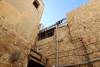 Akko Israel 05/26/1924. Antik şehir - Akdeniz kıyısındaki liman